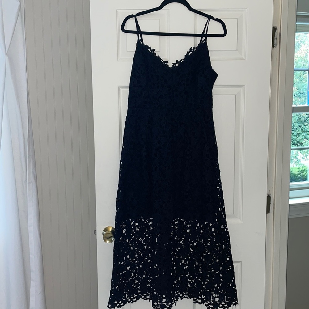 Black lace midi dress